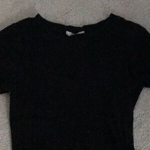 basic bozzolo black crop top